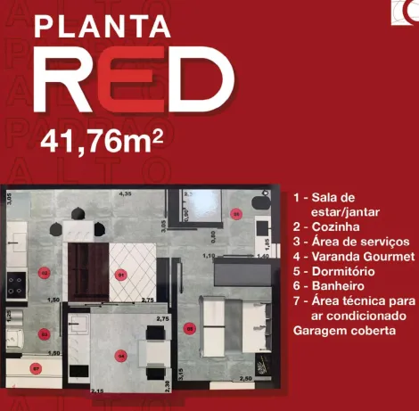 Apartamento Red - 01 dormitório
