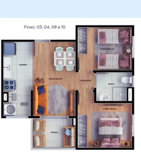 imagem 3 - Apartamento - 2 dormitórios - RNI -NAÇÕES LIFE imagem 3 - Apartamento - 2 dormitórios - RNI -NAÇÕES LIFE